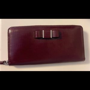 Coach burgundy/red zippered wallet